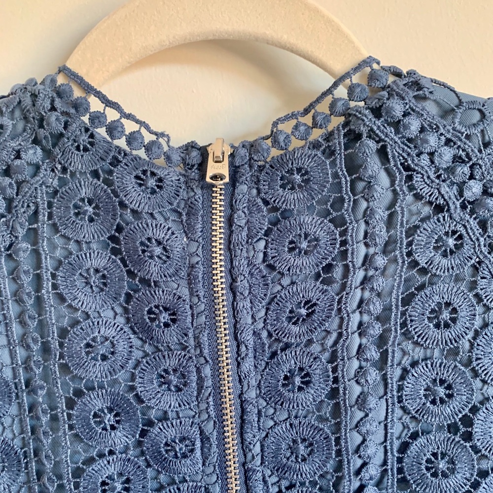 Dusty Blue Lace Crop Top - Picture 5 of 5